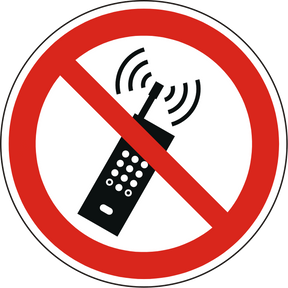 Verbotsschild Mobilfunk verboten – ISO 7010