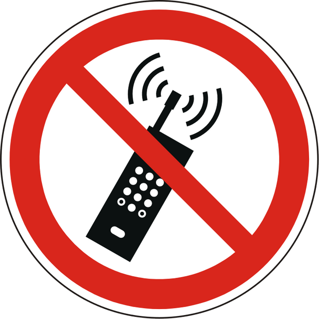 Verbotsschild Mobilfunk verboten – ISO 7010