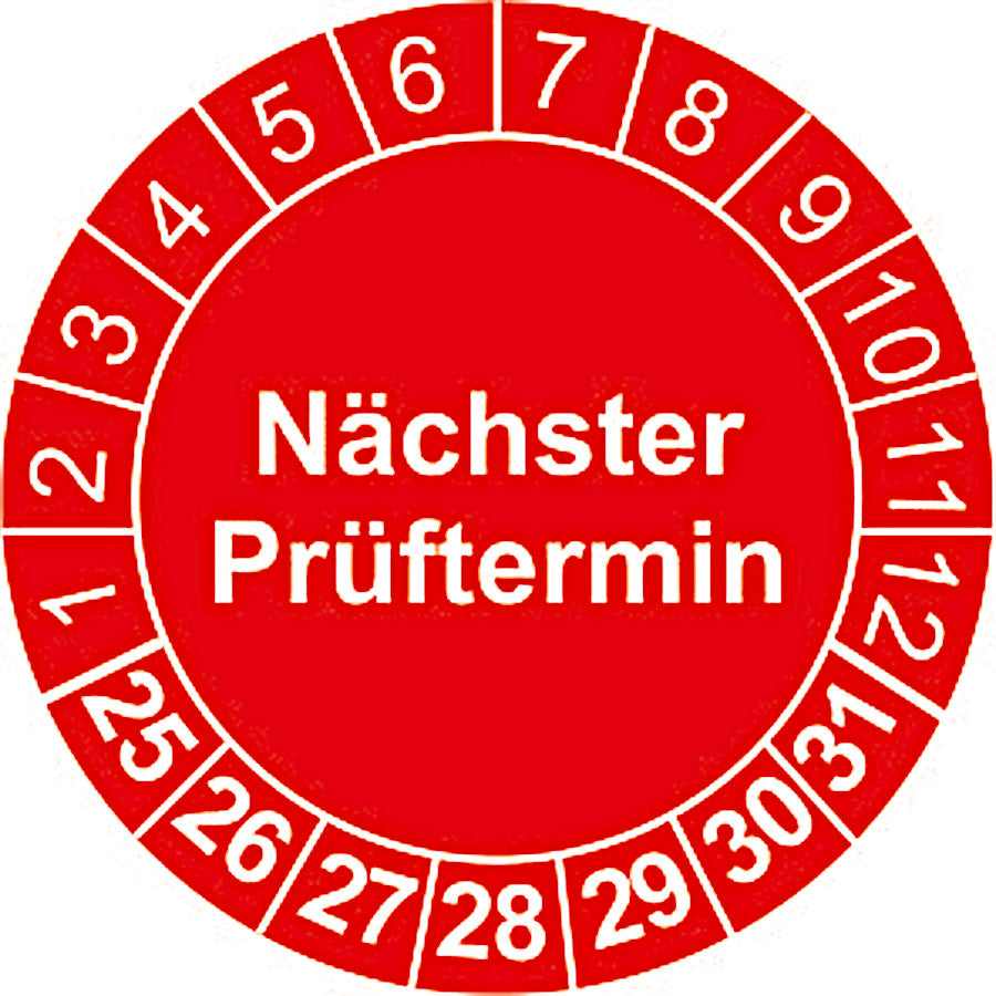 Prüfaufkleber – Nächste Prüfung