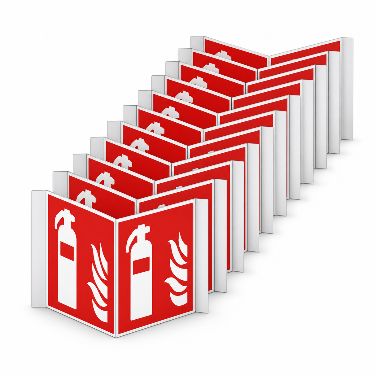 Nasenschild Feuerlöscher – ISO 7010 – Aluminium (Set)