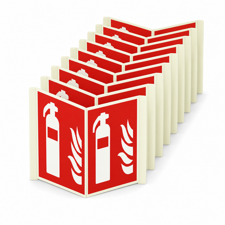 Nasenschild Feuerlöscher – ISO 7010 – Kunststoff langnachleuchtend (Set)