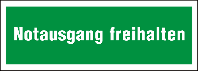 Rettungsschild "Notausgang freihalten"