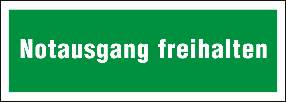 Rettungsschild "Notausgang freihalten"
