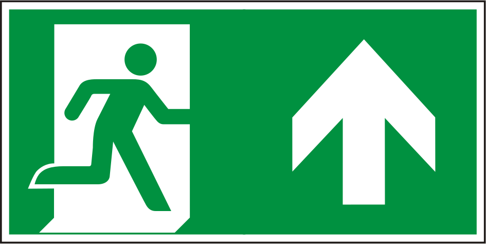 Rettungswegschild geradeaus – ISO 7010 – E002