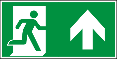 Rettungswegschild geradeaus – ISO 7010 – E002