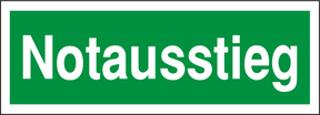 Rettungsschild "Notausstieg"