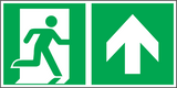 Rettungswegschild geradeaus – ISO 7010 – Kombiversion