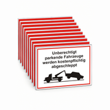 Parkplatzschild mit Text und Symbol – Mehrfachpack