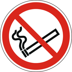 Verbotsschild Rauchen verboten – ISO 7010