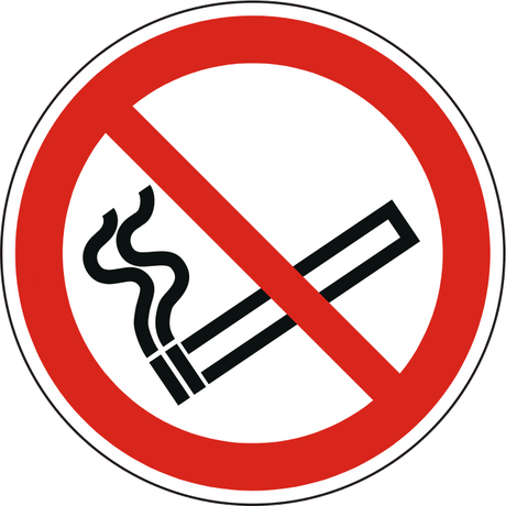 Verbotsschild Rauchen verboten – ISO 7010