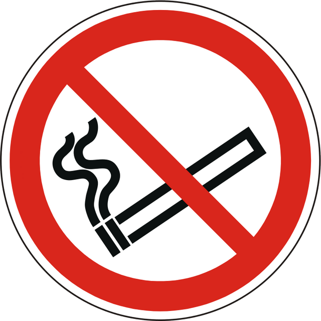 Verbotsschild Rauchen verboten – ISO 7010