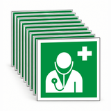 Rettungsschild Arzt E009 – ISO 7010 – Mehrfachpack