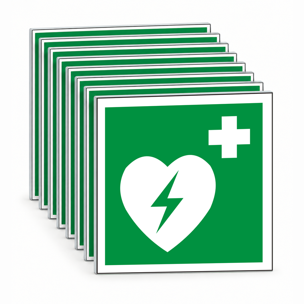 Rettungsschild Defibrillator E 010 – ISO 7010 – Mehrfachpack