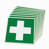 Rettungsschild Erste Hilfe E 003 – ISO 7010 – Kunststoff langnachleuchtend selbstklebend Ultra (Set)