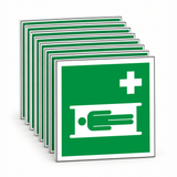 Rettungsschild Krankentrage E013 – ISO 7010 – Mehrfachpack
