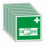 Rettungsschild Krankentrage – Mehrfachpack