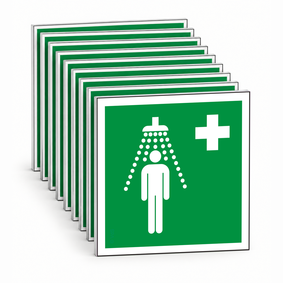 Rettungsschild Notdusche E012 – ISO 7010 – Mehrfachpack