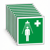 Rettungsschild Notdusche E012 – ISO 7010 – Mehrfachpack