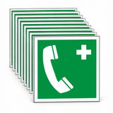 Rettungsschild Notruftelefon E 004 – ISO 7010 – Mehrfachpack