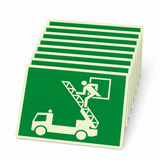Rettungsschild Rettungsfenster – ISO 7010 – Kunststoff langnachleuchtend selbstklebend Ultra (Set)