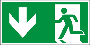 Rettungswegschild abwärts – ISO 7010 – E001 + E005