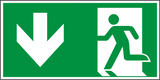 Rettungswegschild abwärts – ISO 7010 – E001 + E005