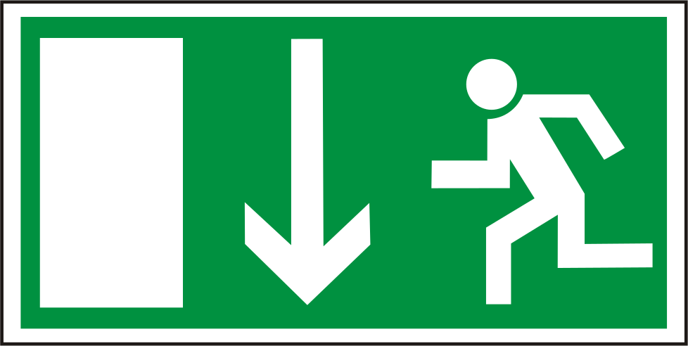 Rettungswegschild geradeaus