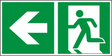 Rettungswegschild links – ISO 7010 – Kombiversion