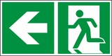 Rettungswegschild links – ISO 7010 – Kombiversion
