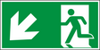 Rettungswegschild links abwärts – ISO 7010 – E001