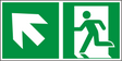 Rettungswegschild links aufwärts – ISO 7010 – Kombiversion