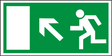 Rettungswegschild links aufwärts