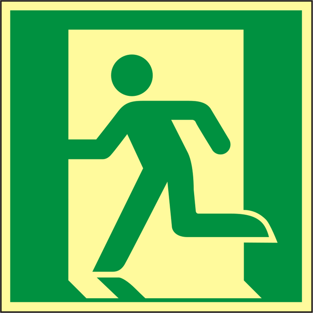 Rettungswegschild links – ISO 7010 – Symbol