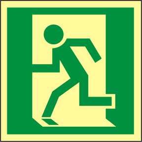 Rettungswegschild links – BGV A8 E09