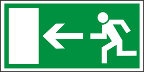 Rettungswegschild links – Symbol