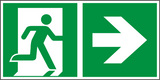 Rettungswegschild rechts – ISO 7010 – Kombiversion
