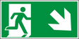Rettungswegschild rechts abwärts – ISO 7010 – E002