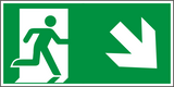 Rettungswegschild rechts abwärts – ISO 7010 – E002