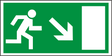 Rettungswegschild rechts abwärts