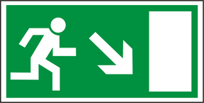 Rettungswegschild rechts abwärts