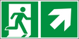 Rettungswegschild rechts aufwärts – ISO 7010 – Kombiversion