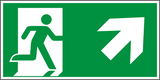 Rettungswegschild rechts aufwärts – ISO 7010 – E002