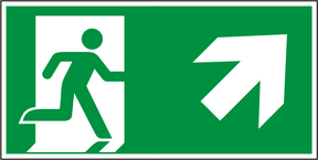 Rettungswegschild rechts aufwärts – ISO 7010 – E002