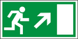 Rettungswegschild rechts aufwärts