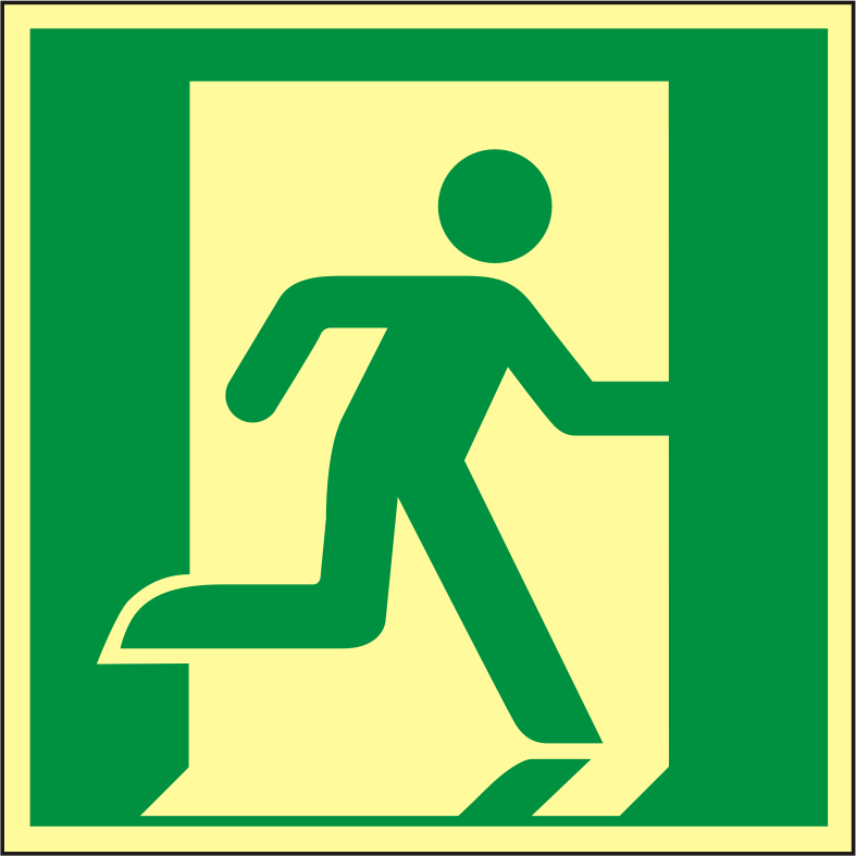 Rettungswegschild rechts – ISO 7010 – Symbol