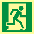 Rettungswegschild rechts – BGV A8 E10