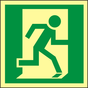 Rettungswegschild rechts – BGV A8 E10