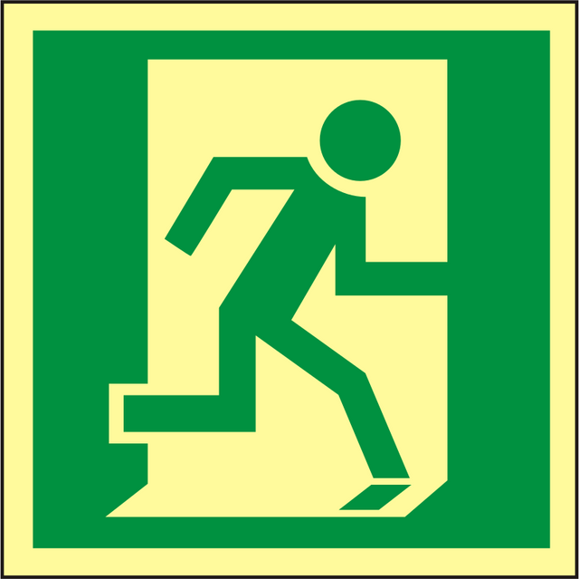 Rettungswegschild rechts – BGV A8 E10