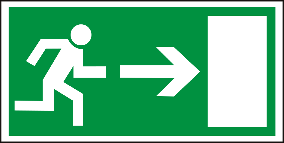 Rettungswegschild rechts – Symbol