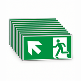 Rettungswegschild links aufwärts – ISO 7010 – E001 – Mehrfachpack